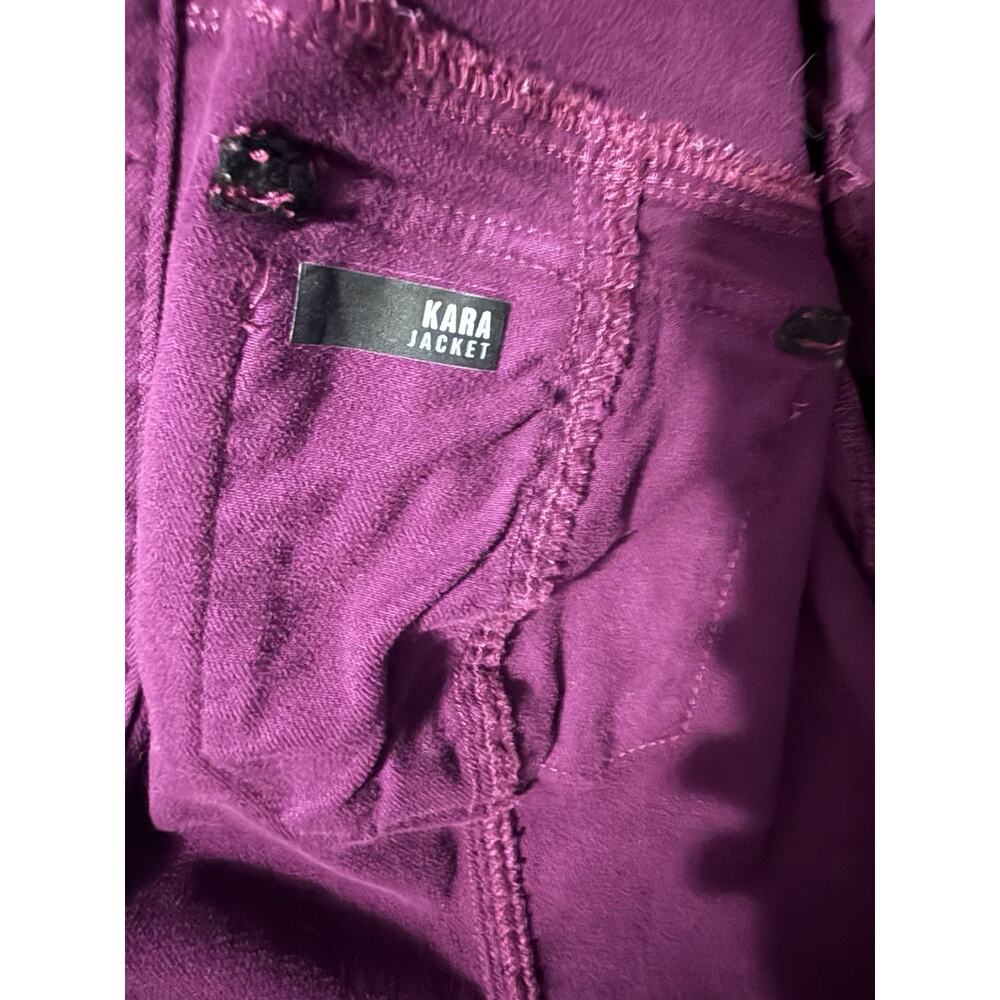 Kut From The Kloth Kara Jacket XL Purple Cropped Raw Hem Snap Front - Picture 4 of 10